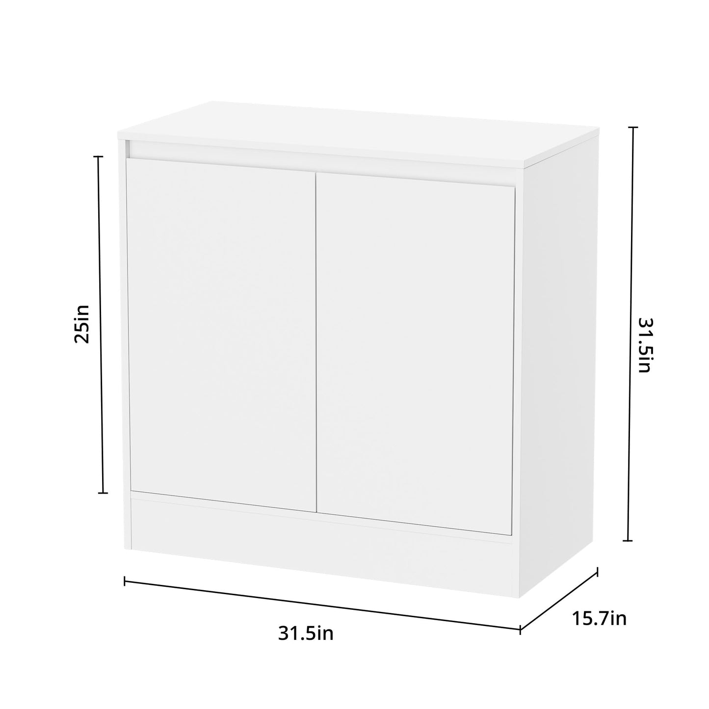 Buffet Cabinet with 2 Doors and Adjustable Shelf, Modern Kitchen Sideboard Coffee Bar for Living Room or Kitchen, White