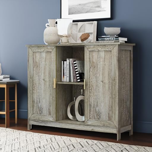 Farmhouse Buffet Cabinet with Storage, Entryway Sideboard Credenza, Narrow Console Table for Hallway