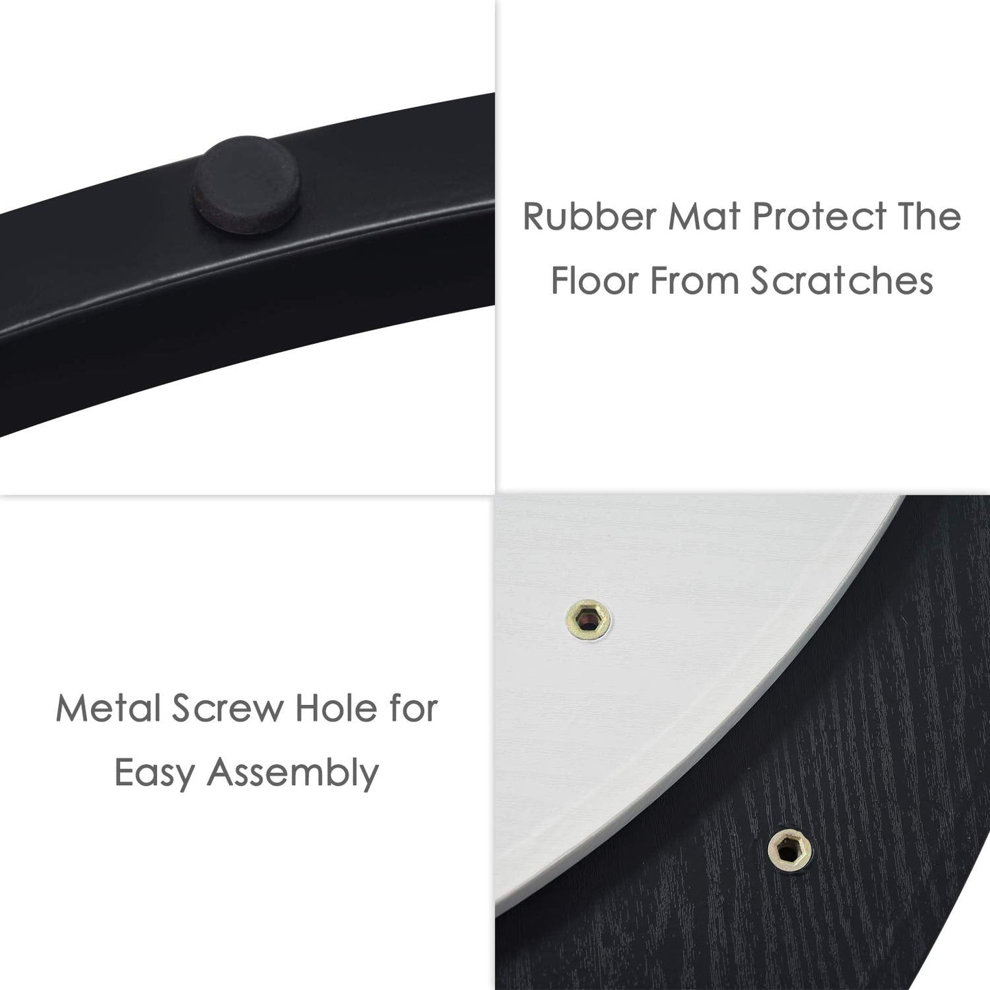 WiberWi Round Nesting Coffee Tables Set of 2 – Large Ø34", Small Ø26", Modern Metal Frame Side & End Tables for Living Room, Black & White