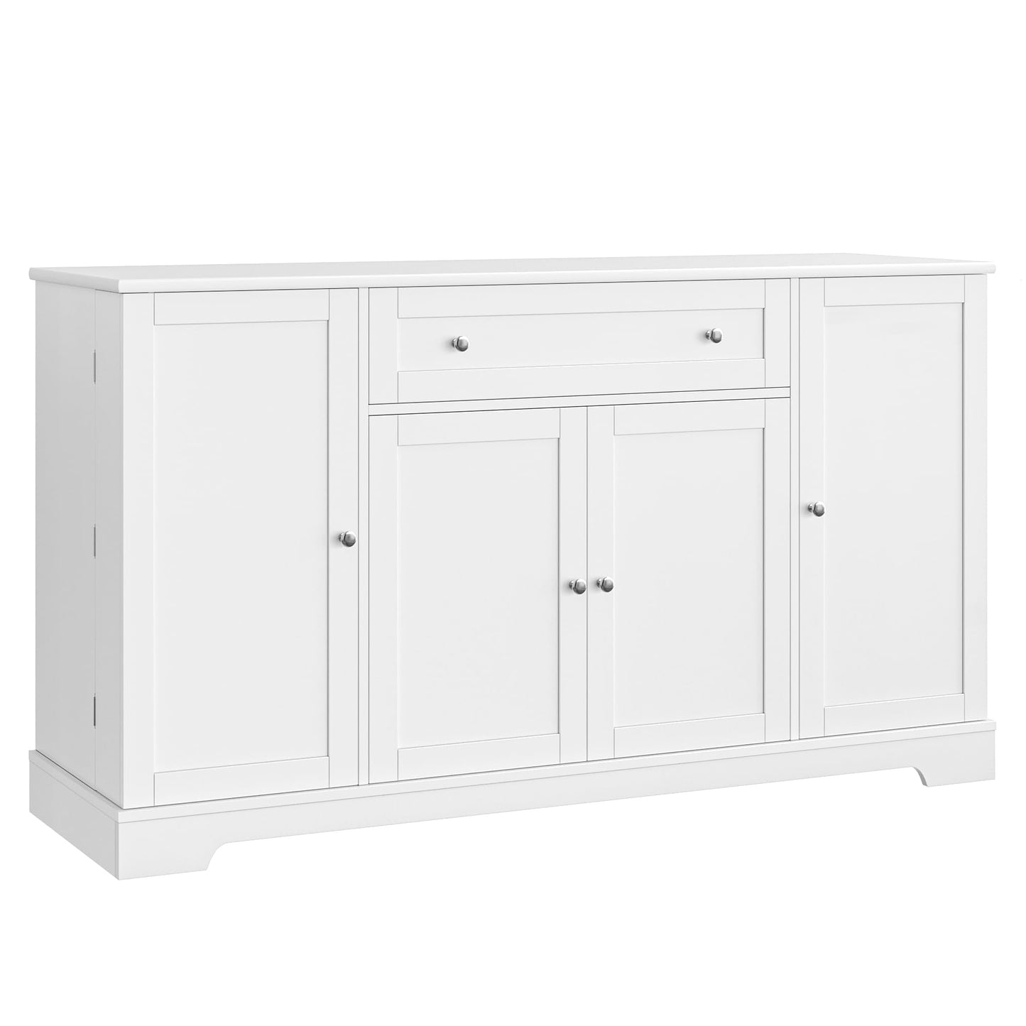 **HITHOS 54" Modern Buffet Cabinet with Storage, White Kitchen Sideboard with Drawer, Wood Coffee Bar Station with Adjustable Shelves for Living Room**
