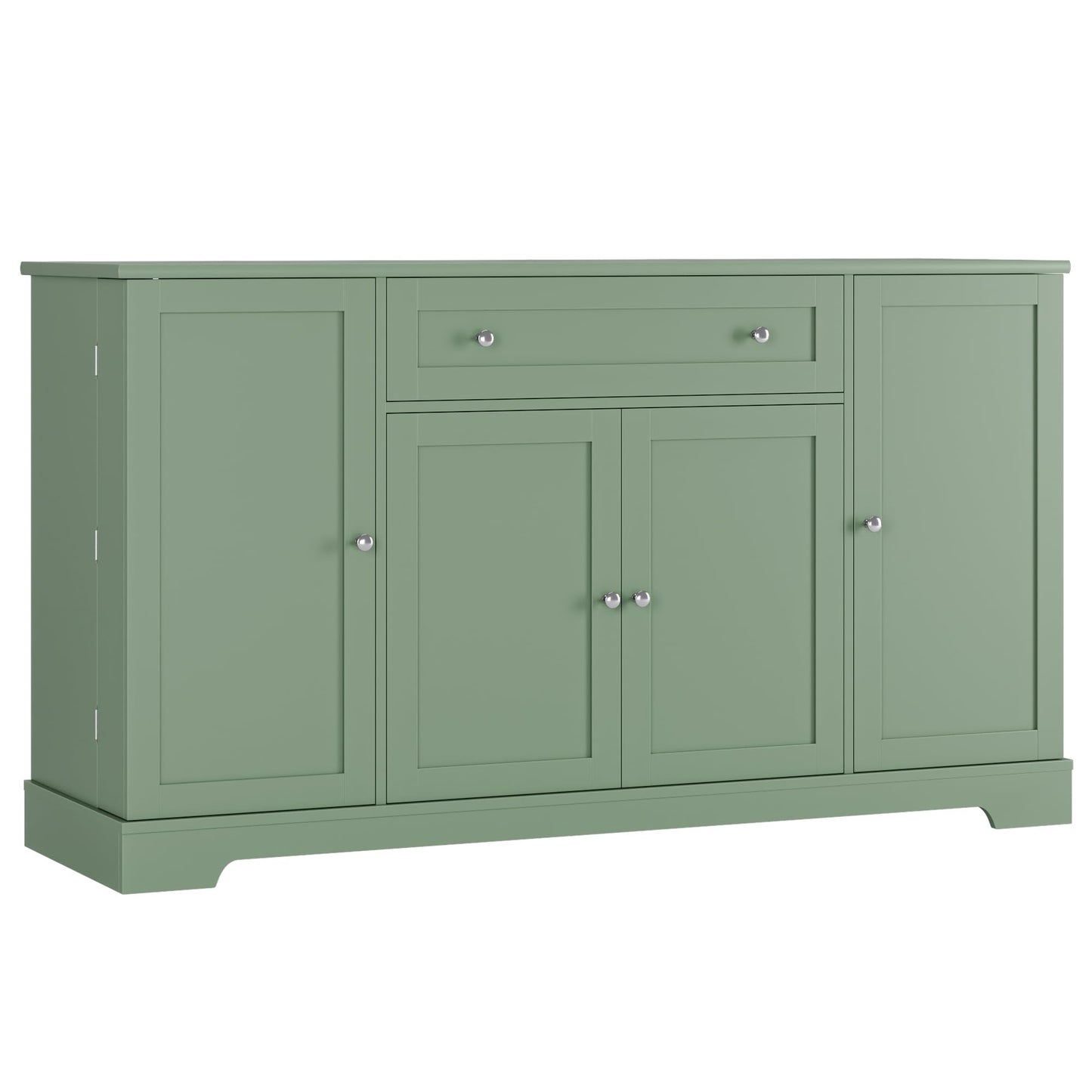 **HITHOS 54" Modern Buffet Cabinet with Storage, Green Kitchen Sideboard with Drawer, Wood Coffee Bar Station with Adjustable Shelves for Living Room**