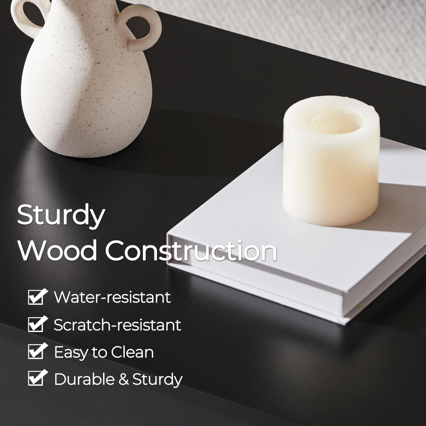 Yaheetech 47.5" Lift Top Coffee Table with Hidden Compartment & Storage Shelf – Rising Tabletop Convertible Dining Table for Living Room or Reception, Black