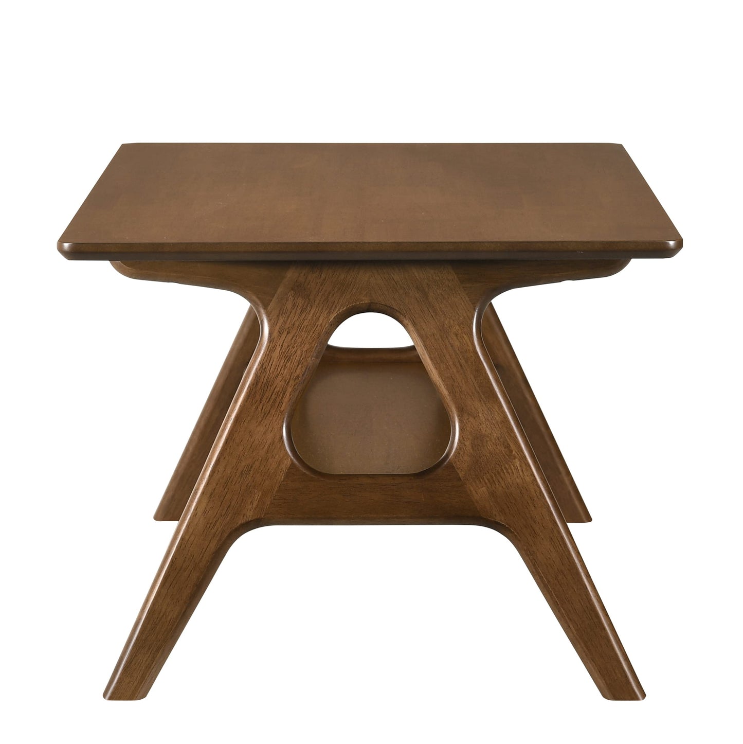 Arona Mid-Century Modern Wood Coffee Table with Storage Shelf