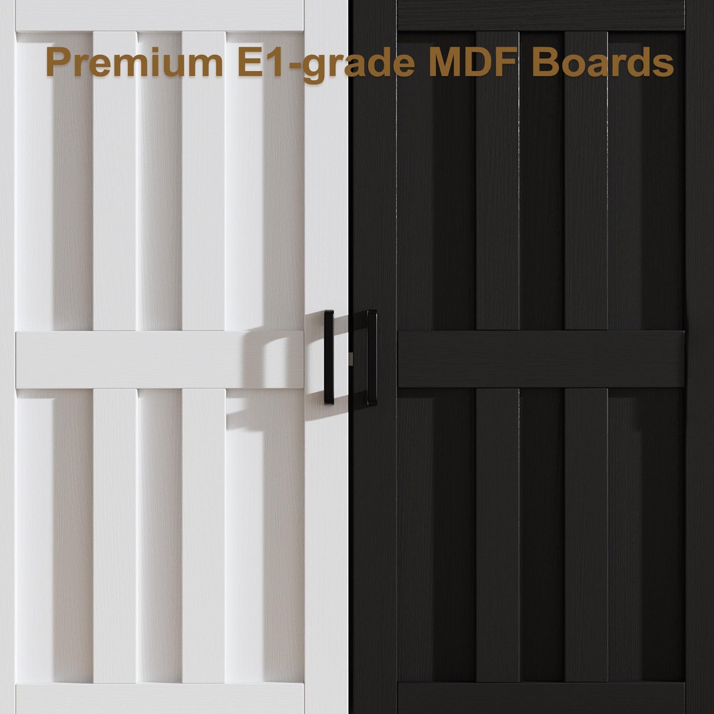 Modern Farmhouse Sideboard Buffet Cabinet, Small Modular Storage Console Table for Kitchen, Dining, Living Room, Entryway, or Hallway