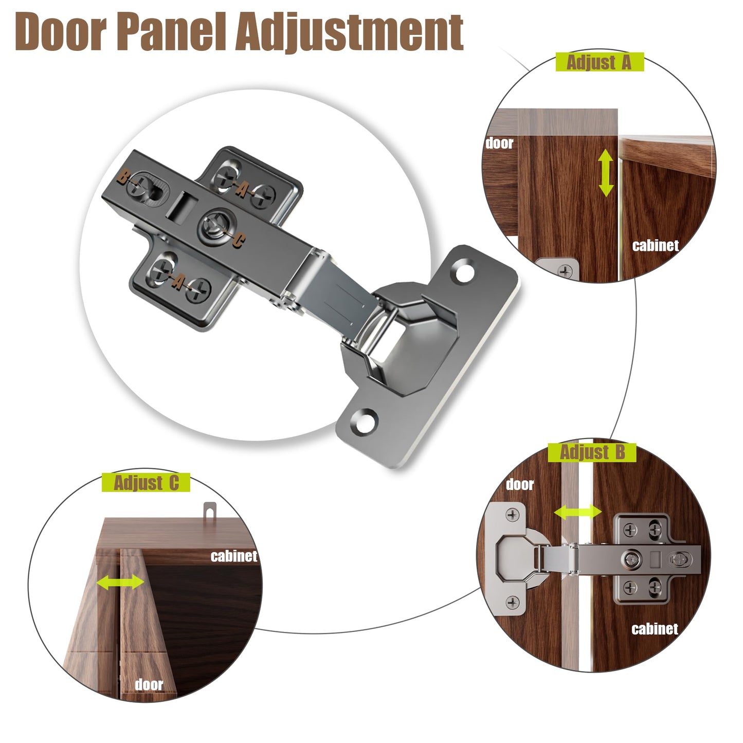 **Set of 2 Accent Storage Cabinets with 3 Doors and Adjustable Shelves, Freestanding Buffet Cabinets, Modern Sideboard Buffet Cabinets for Living Room, Dining Room, Kitchen, and Hallway**