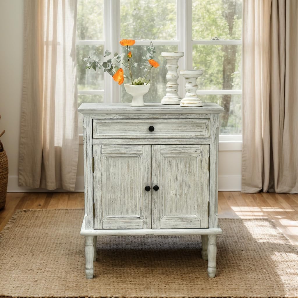 **Storage Cabinet, Coffee Bar Buffet Sideboard with Doors and Drawers, Modern Buffet Cabinet Storage Table for Kitchen, Dining Room, Entryway, and Living Room, Wash White**