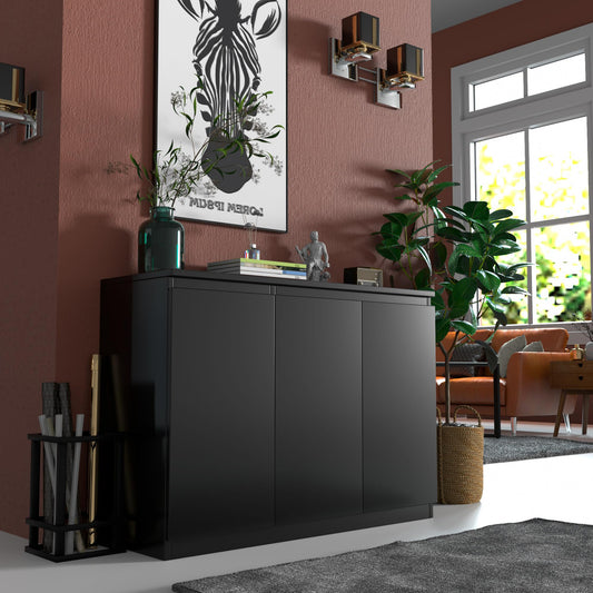 43" Black Buffet Storage Cabinet with 3 Doors, Coffee Bar Sideboard for Kitchen or Living Room, 43.3" W x 31.5" H
