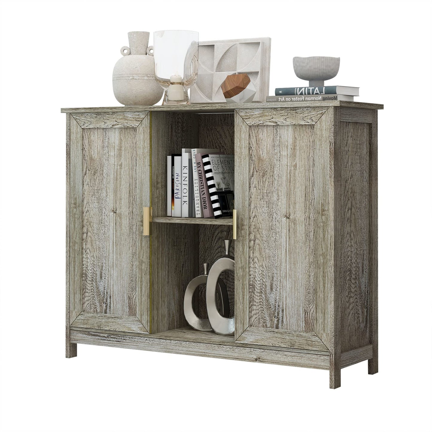 Farmhouse Buffet Cabinet with Storage, Entryway Sideboard Credenza, Narrow Console Table for Hallway