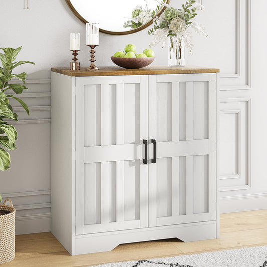 Sideboard Buffet Cabinet, Modern Farmhouse Kitchen Storage Cabinet, Small Modular Accent Cabinet Coffee Station Bar Media Console Table Credenza for Kitchen Dining Room, Living Room Entryway Hallway