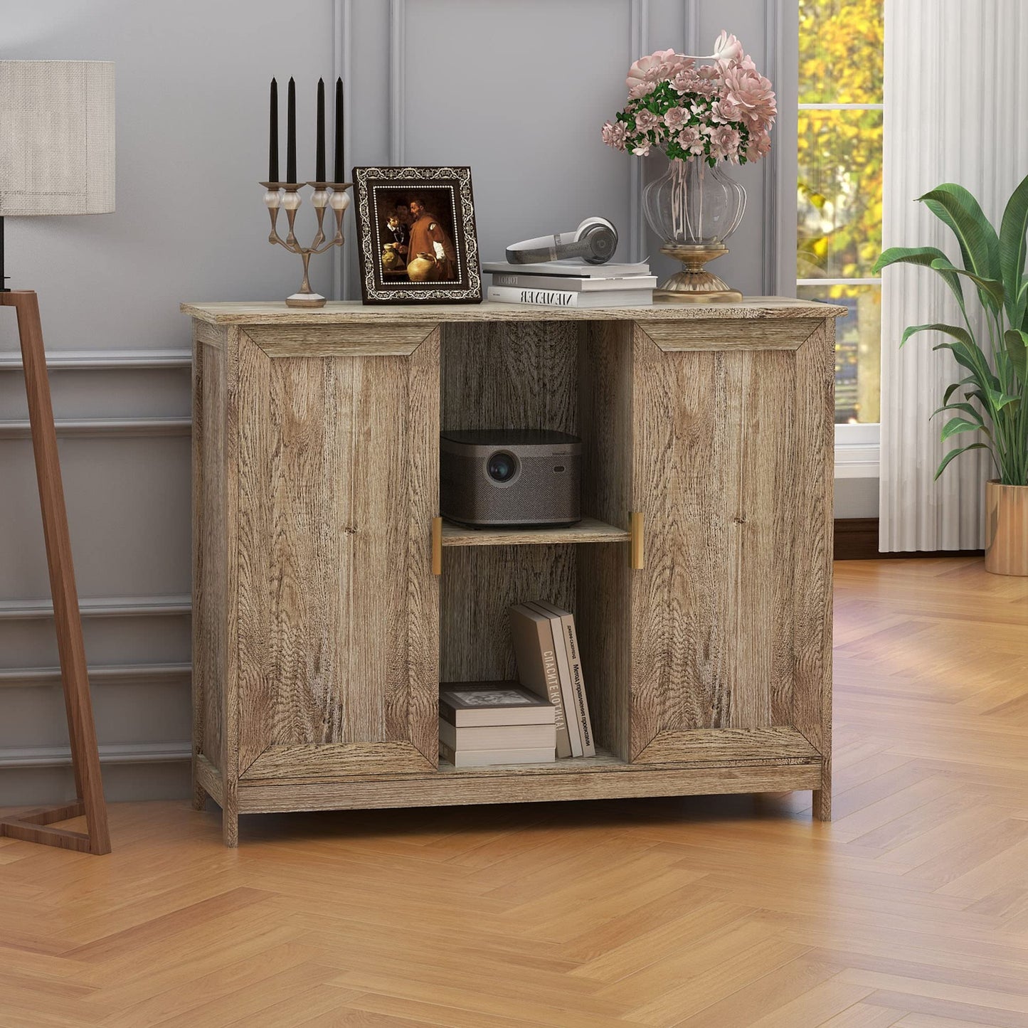 Farmhouse Buffet Cabinet with Storage, Entryway Sideboard Credenza, Narrow Console Table for Hallway