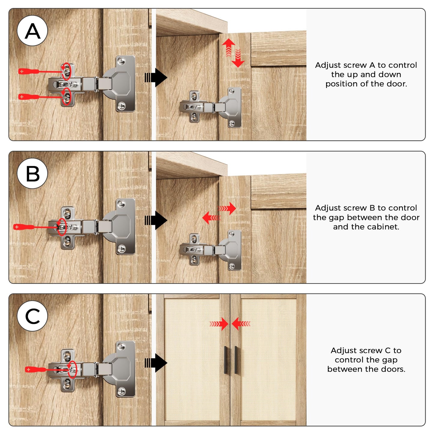 **JASIWAY Sideboard Buffet Cabinet with Storage, Rattan Kitchen Buffet Cabinet with Doors, Accent Coffee Bar Sideboard Cabinet for Living Room, Entryway, and Kitchen, Black**