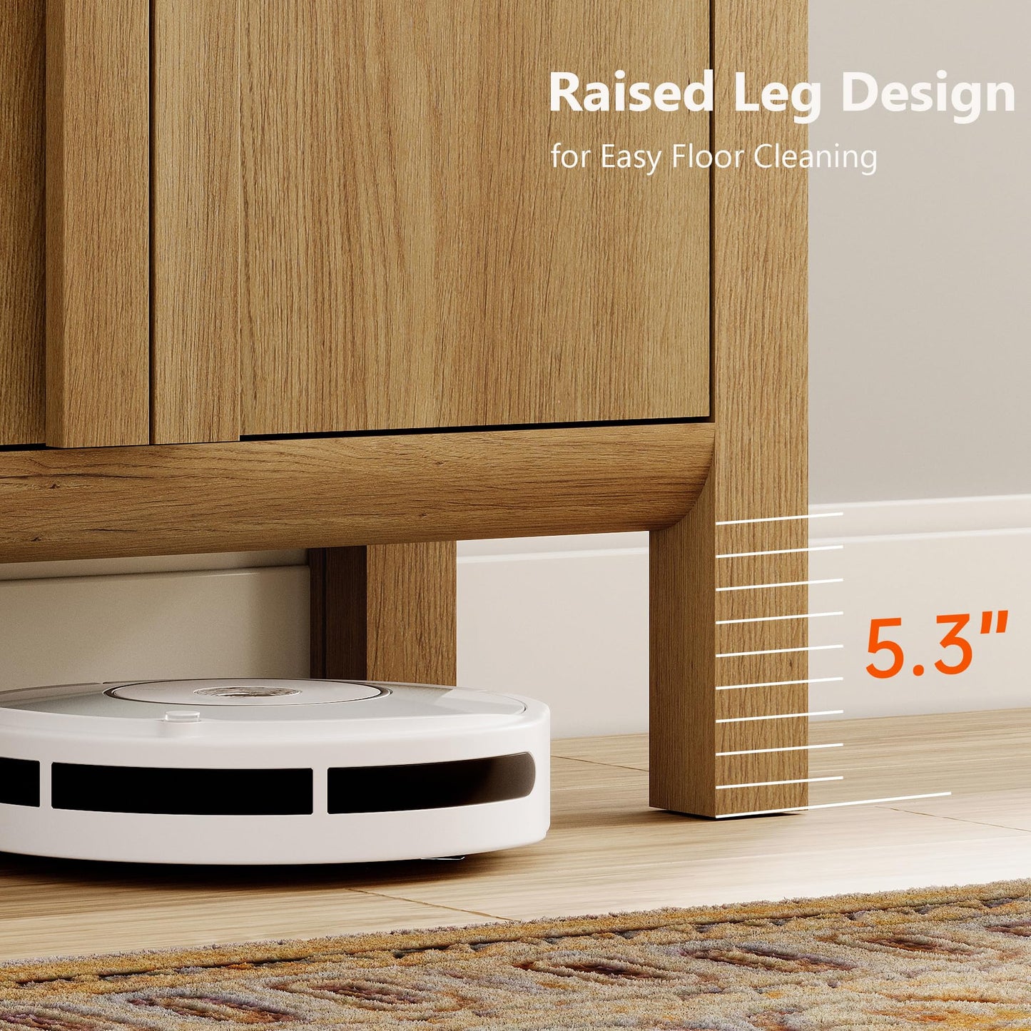 63" Large Curved Buffet Sideboard Cabinet with 4 Doors, Modern Coffee Bar and Wine Bar Storage for Dining Room, Living Room, or Kitchen, Light Walnut