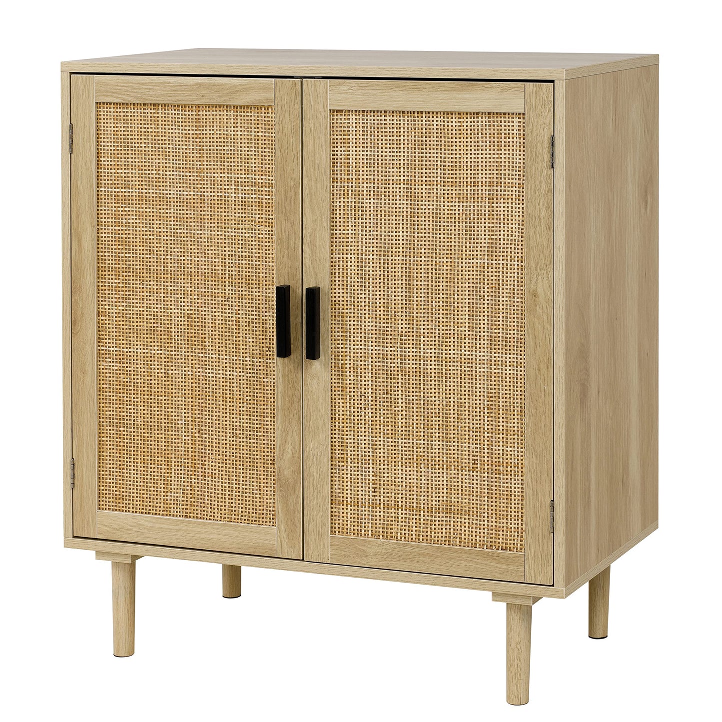Sideboard Buffet Cabinet with Rattan Decorated Doors, Kitchen Storage Console Table and Liquor Coffee Buffet for Dining Room or Hallway, 31.5" x 15.8" x 34.6", Natural